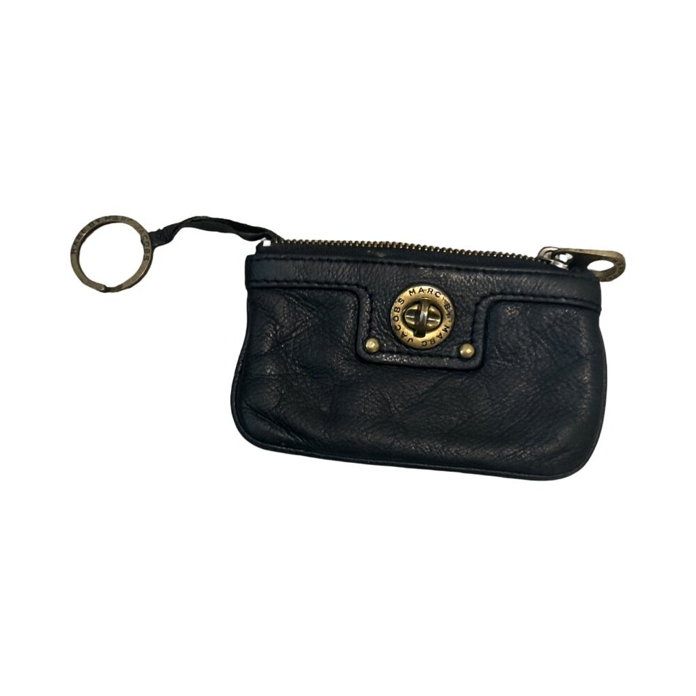 VINTAGE MARC JACOBS " Turnlock" Soft Leather Black Coin Y2K Mini Wristlet